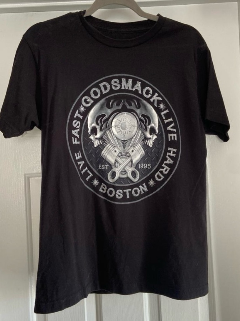 Godsmack Live Hard Boston Black Graphic Tee